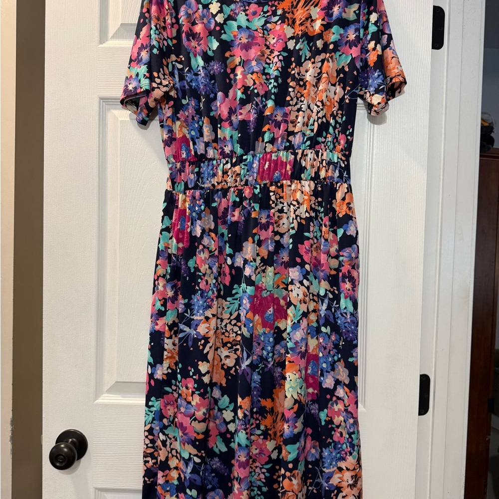 HEIMISH USA Vibrant Floral Midi Dress - Multicolor